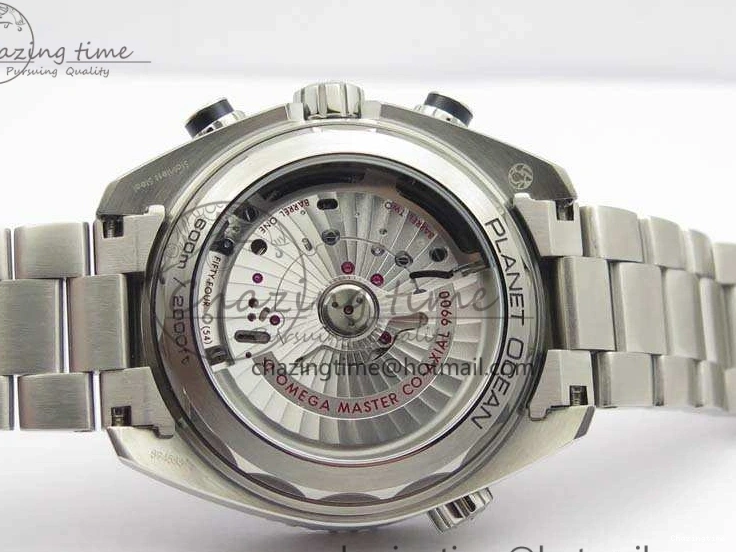 0227 Planet Ocean Master Chrono SS OM 1:1 Best Edition Gray Dial On SS Bracelet A9900 V Efficient 8116